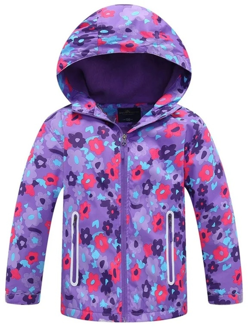 Colorful Floral Kids jacket/rain coat with hood